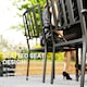 image 3 of Outsunny 4 PCs Stackable Outdoor Garden Chairs with Metal Slatted Design, Black