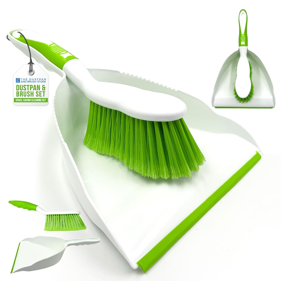 image 1 of Durable Bristles and Easy Sweep Dustpan and Brush Set