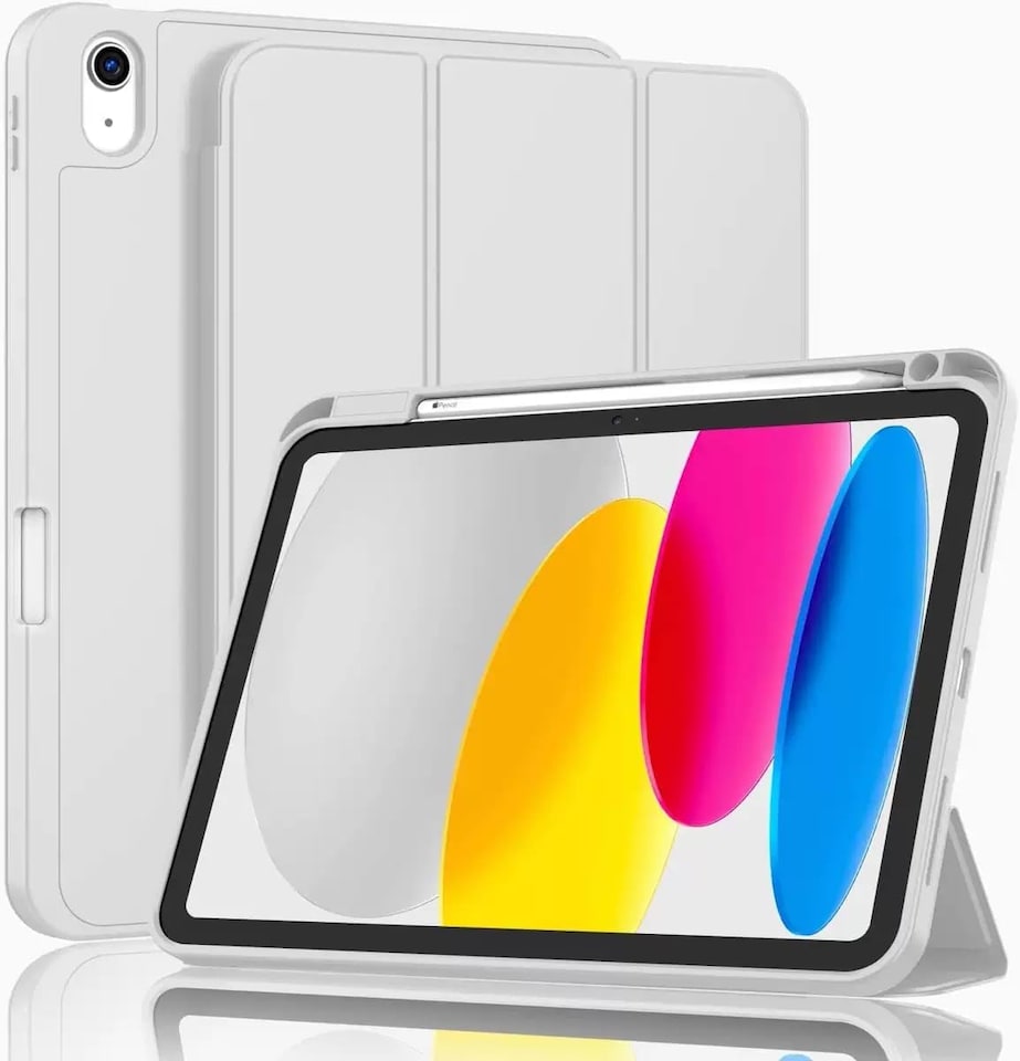 image 1 of KAV Case for iPad A16 11th Generation 11 Inch 2025 and iPad 10th Generation 10.9 Inch 2022 Slim Protective Smart Cover with Auto Sleep Wake Trifold Stand Lightweight Shockproof Tablet Case (Grey)