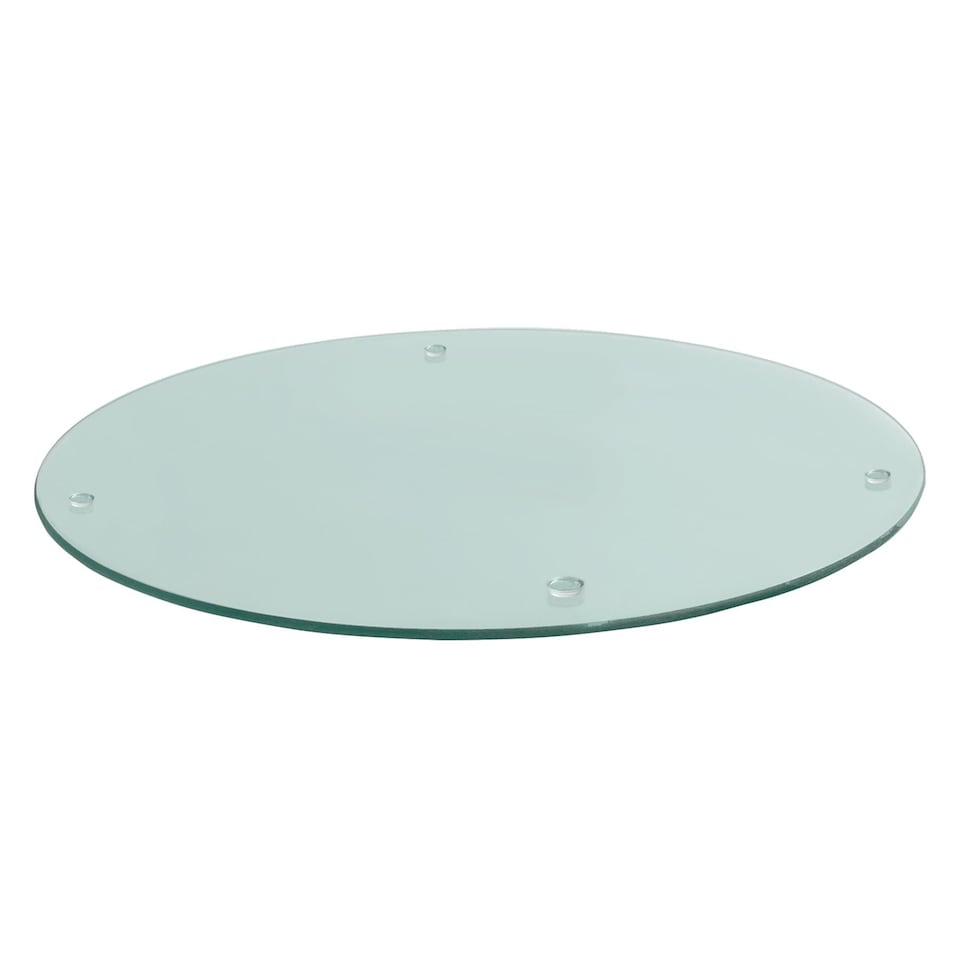 image 1 of Harbour Housewares Round Glass Kitchen Chopping Board - 30cm - Clear | Clear | Clear