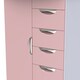 image 5 of Holborn 5 Drawer 1 Door Childrens Wardrobe in Kobe Pink & White (Ready Assembled) | Pink | Kobe Pink & White