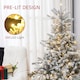 image 5 of HOMCOM 6 Ft Artificial Christmas Tree with Realistic Snow Branches, LED Lights
