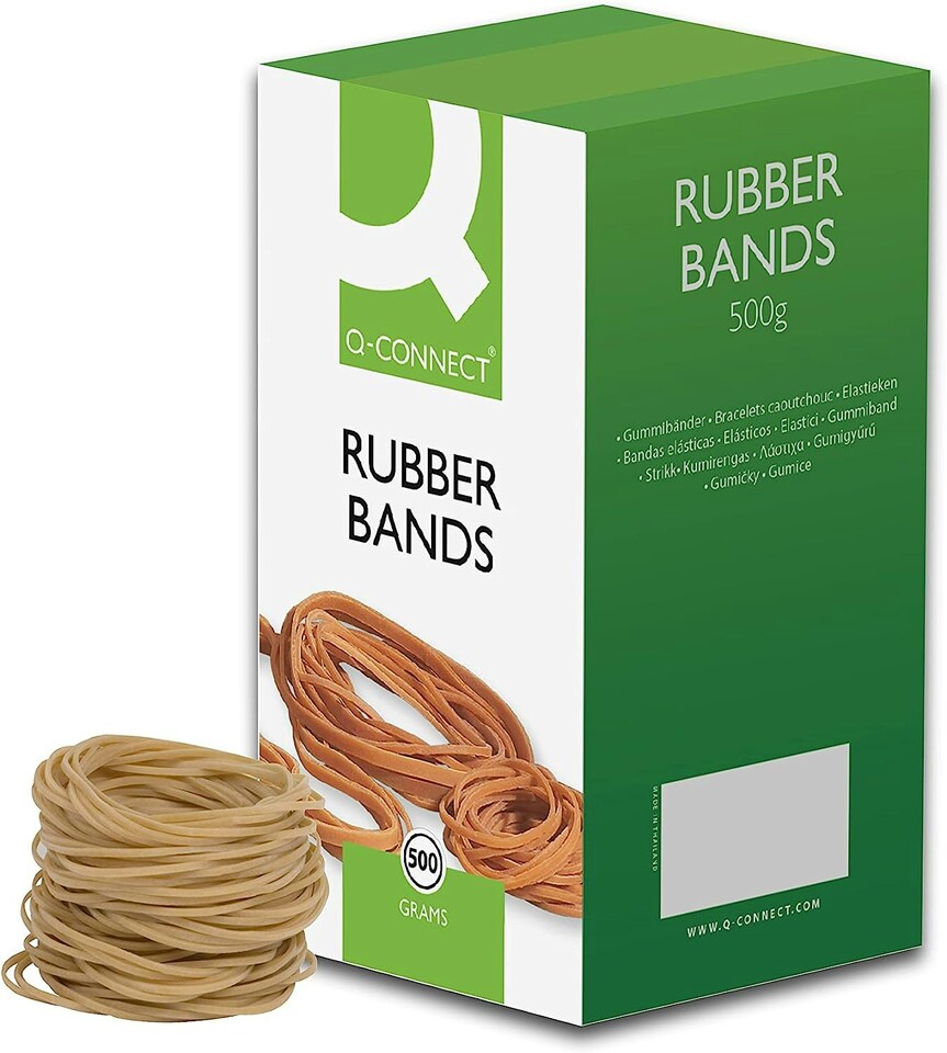 image 1 of Q-Connect Rubber Bands Assorted Sizes 500g