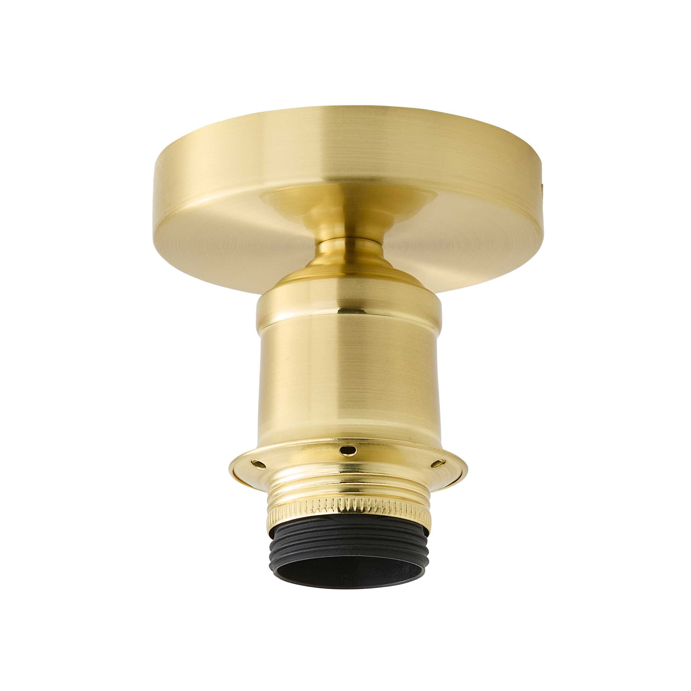 ValueLights Shaw Brushed Gold Flush Ceiling Pendant Lamp holder | Gold