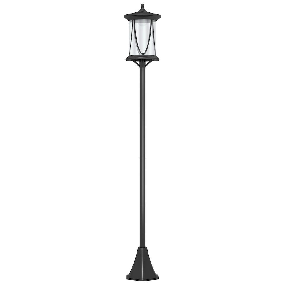 image 1 of Outsunny 1.3 M LED Outdoor Street Light, Waterproof IP44, Cool White Black | Black