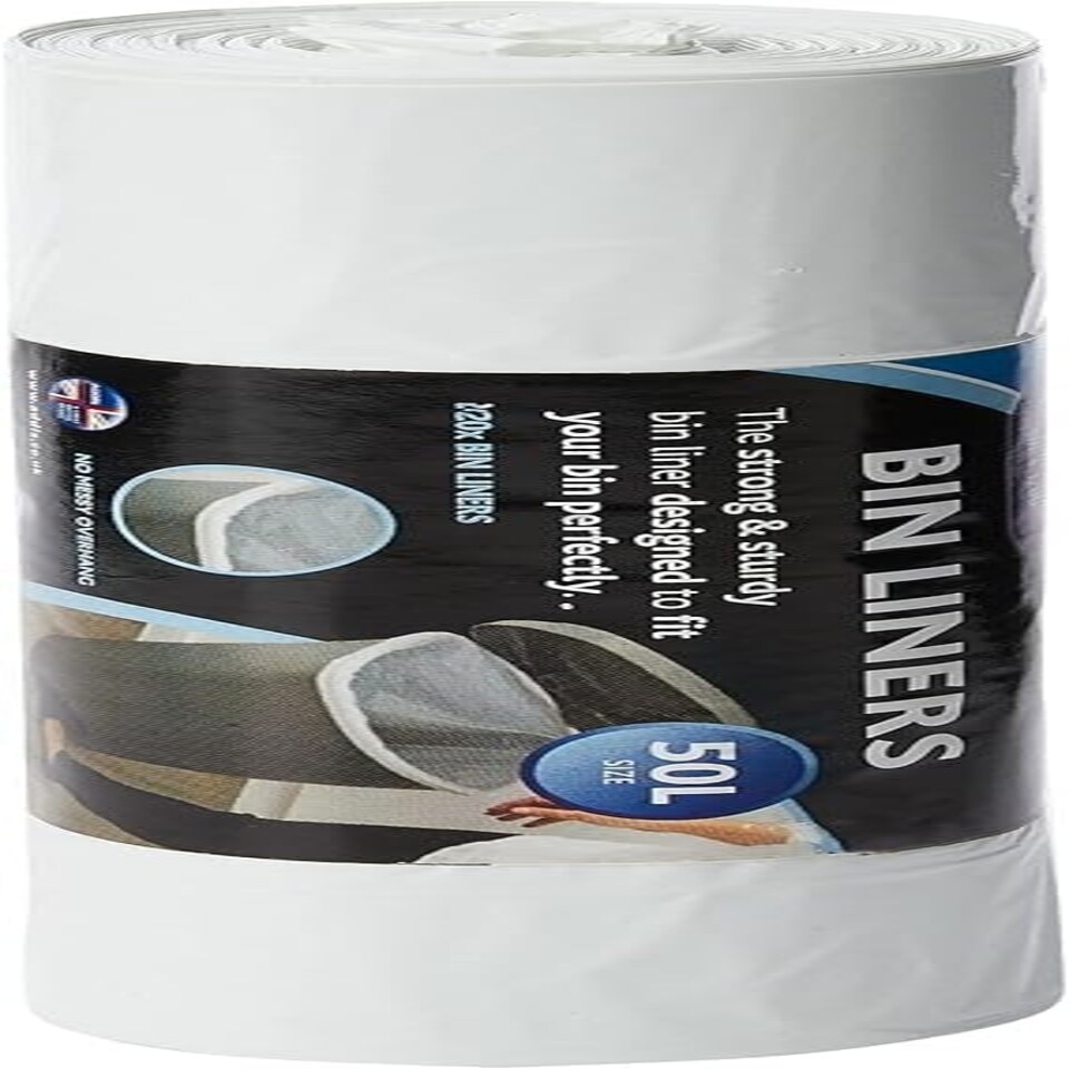image 1 of 50L White Bin Liner Roll