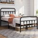 image 1 of Yaheetech 3ft Single Vintage Iron Platform Bed with High Headboard Black