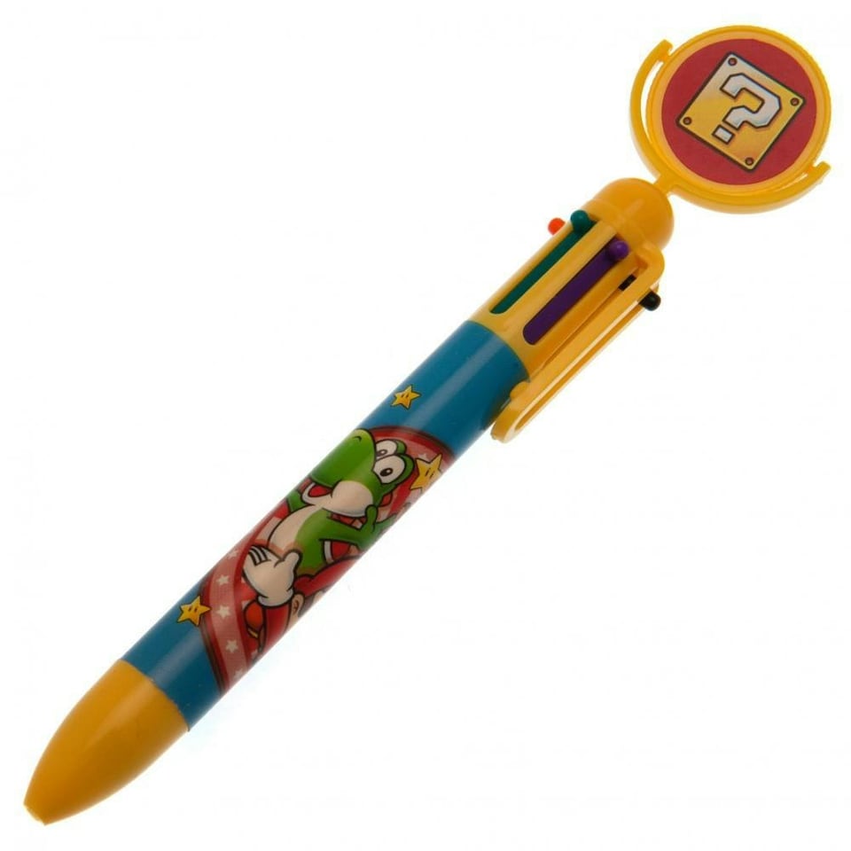image 1 of Super Mario Retractable Pen - Yellow/Blue/Red - One Size