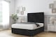 image 3 of Sloomy Manhattan Black Naples Divan Bed Base No Drawers With 26 Inch Strutted Headboard | Black | Black | Small Single | 1