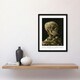 image 2 of Van Gogh Head Of A Skeleton With A Burning Cigarette Framed Art Print 12X16"