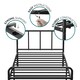 image 5 of Single Bed Frame Metal Rounded Headboard Easy Assembly Under Bed Base Storage Space