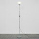 image 2 of ValueLights Dalby Chrome Uplighter Floor Lamp White Shade & Bulb Silver