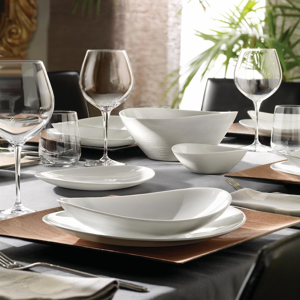 image 1 of Bormioli Rocco Prometeo Oval Glass Steak Plates - 32cm - White - Pack of 6 | White | White
