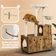 image 6 of Yaheetech Litter Box Enclosure with Cat Tree Tower Brown | Rustic Brown/Beige | One Size