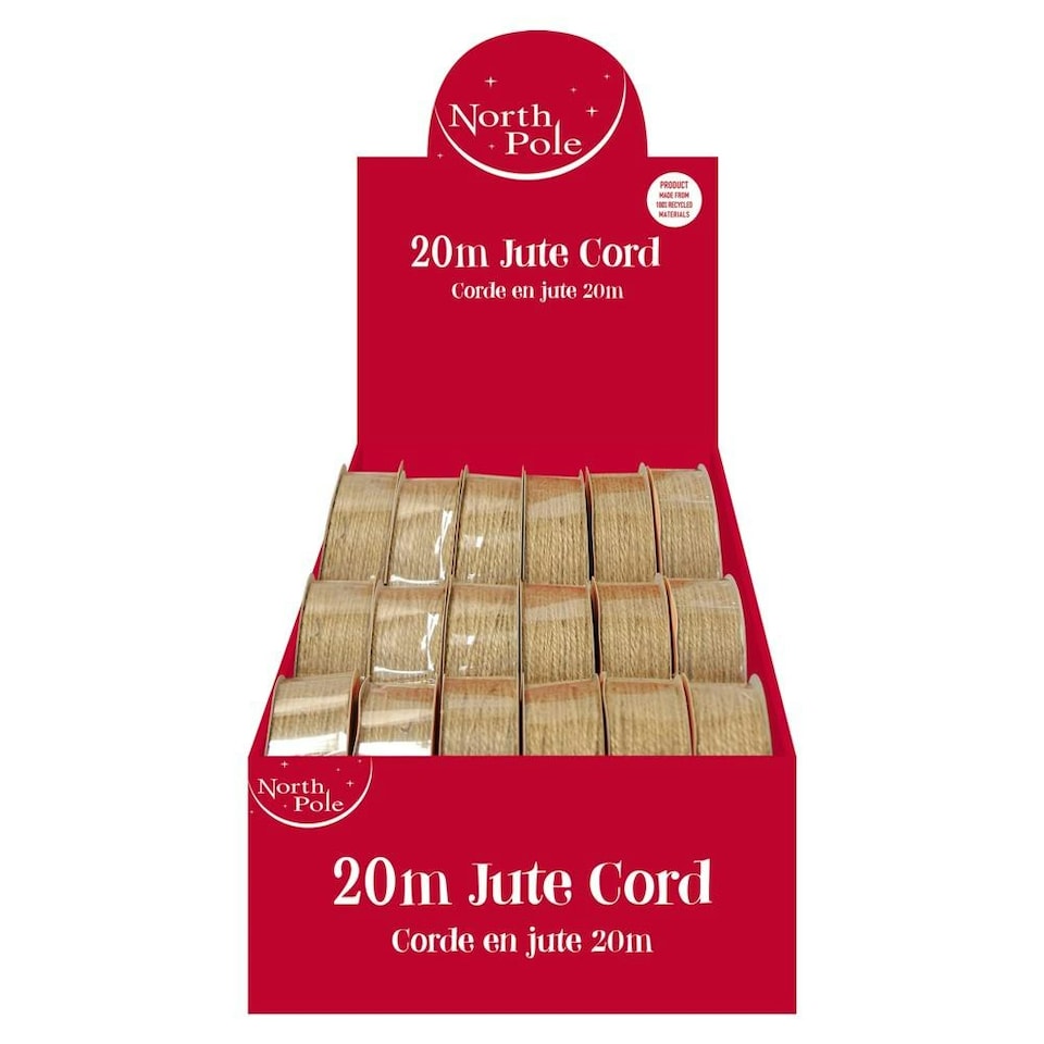 image 1 of Christmas 20m Natural Jute Ribbon