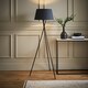 image 2 of ValueLights Camden Black Tripod Floor Lamp and Grey Tapered Shade | Grey