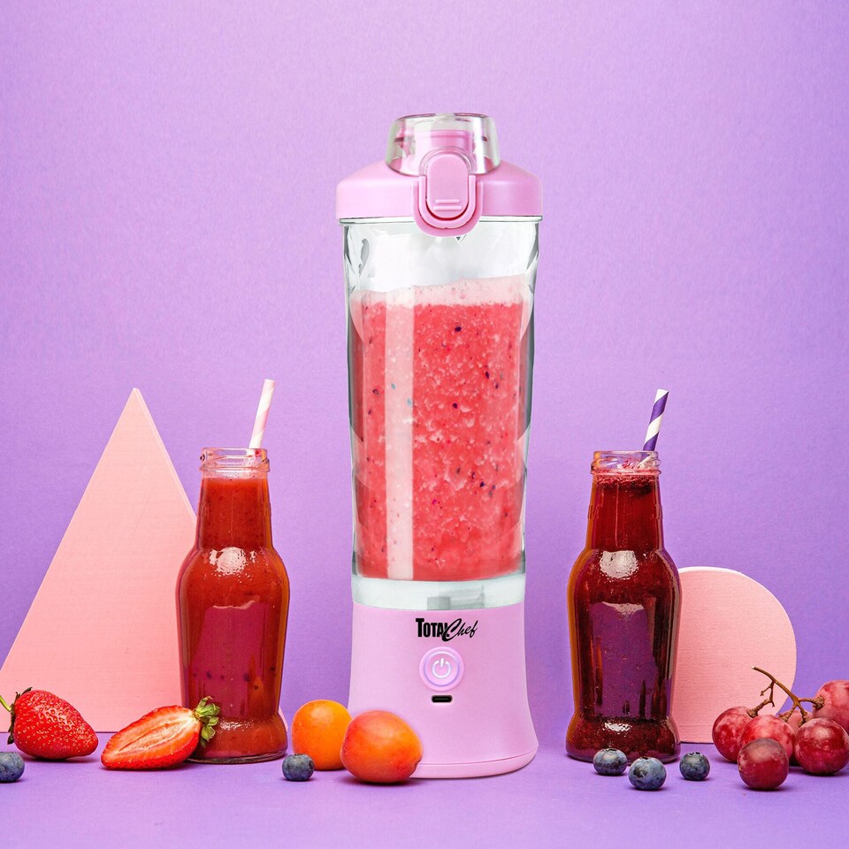 image 1 of Total Chef Cordless Portable Blender 600ml, USB Rechargeable, Lilac