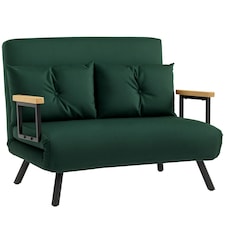 HOMCOM Click Clack 2 Seater Sofa Bed for Living Room, Guest Room, Green 