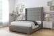 image 2 of Sloomy Sterling Pewter Dumfries Bed Frame With Mattress With 50"  Upholstered Wingback Headboard 4' Small Double