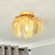 image 2 of BHS Brookby 1 Light Flush Ceiling Light, Satin Brass