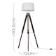 image 5 of ValueLights Modern Distressed Wood And Silver Chrome Tripod Floor Lamp With White Shade | White