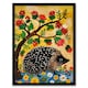 image 1 of Charming Hedgehog Under Tree Flowers Folk Art Kids Black Framed Wall Art Print A4