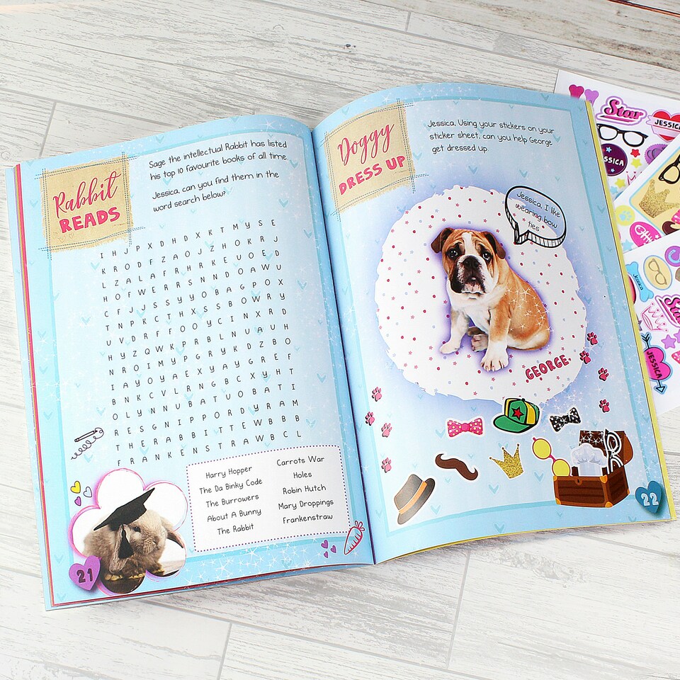 image 1 of Personalised Rachael Hale Adorable Animals Activity Book With Stickers