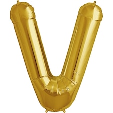 NorthStar V Letter Foil Balloon - Gold - One Size