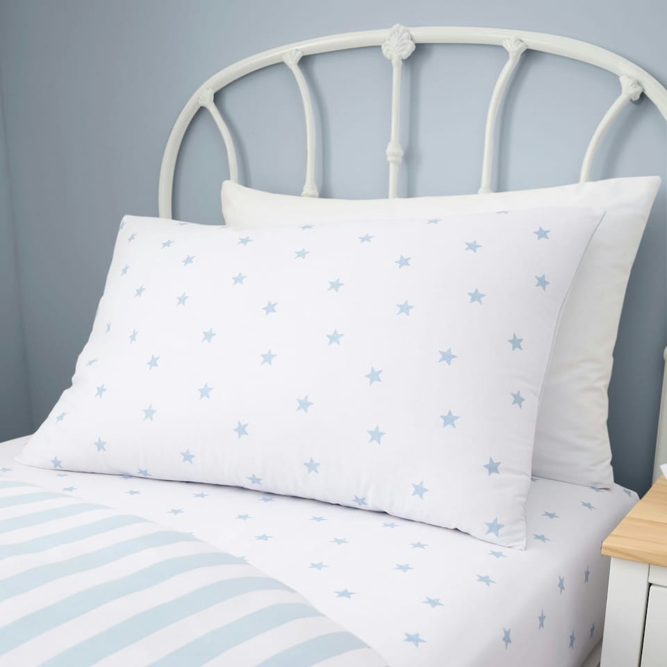 image 1 of Bianca Mini Star & Stripes Reversible Cotton Duvet Cover Set Blue | Blue | Double