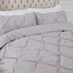 image 2 of OHS Pinch Pleat Diamond Pintuck Duvet Cover and Pillowcase Bedding Set, King - Silver