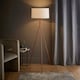 image 2 of ValueLights Camden Copper Tripod Floor Lamp with White Shade | White