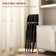 image 5 of HOMCOM 4 Pack Linen-Look Padded Folding Chairs with Cushioned Seat Black 
