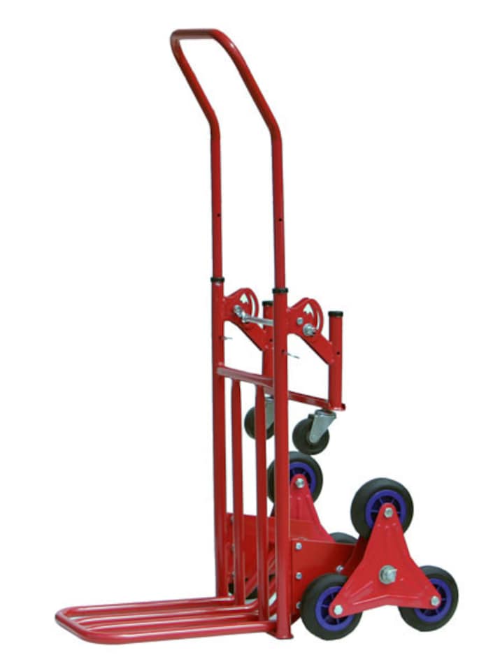 image 1 of 2-in-1 Heavy-Duty Stair Climber & Platform Sack Truck, 150kg/200kg Capacity, Steel Frame, Red | Red