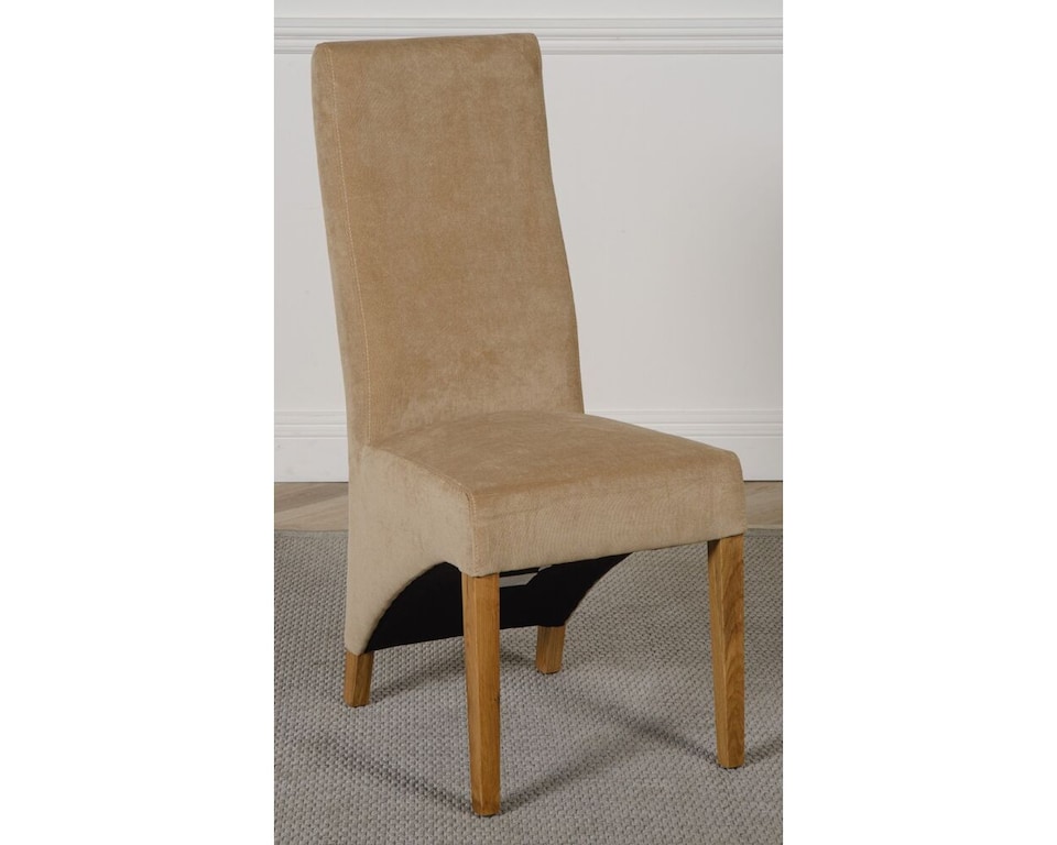image 1 of Oslo 180 x 90 cm Large Oak Dining Table and 8 Lola Fabric Chairs | Brown | Beige