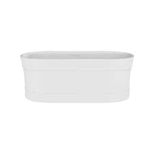 Balterley Oval Freestanding Bath with Layered Rim Design: Modern Double-Ended Acrylic Bath | White | White | 1600 x 780 x 580mm