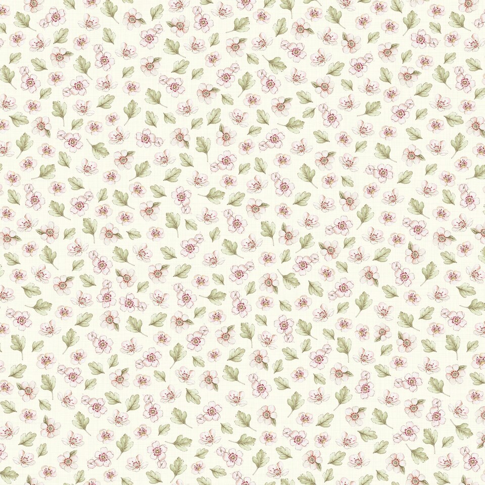 image 1 of Apple Blossom Wallpaper in Cream Cream