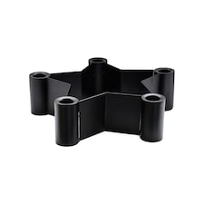 Star Shaped Centrepiece Dinner Candle Holder - Mild Steel - L25 x W25 x H7 cm - Black Black