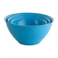 Durable Plastic Colourful Kitchen Mixing Salad Bowls Microwave & Dishwasher Safe | Blue | Blue | 3.4 Litre | 1