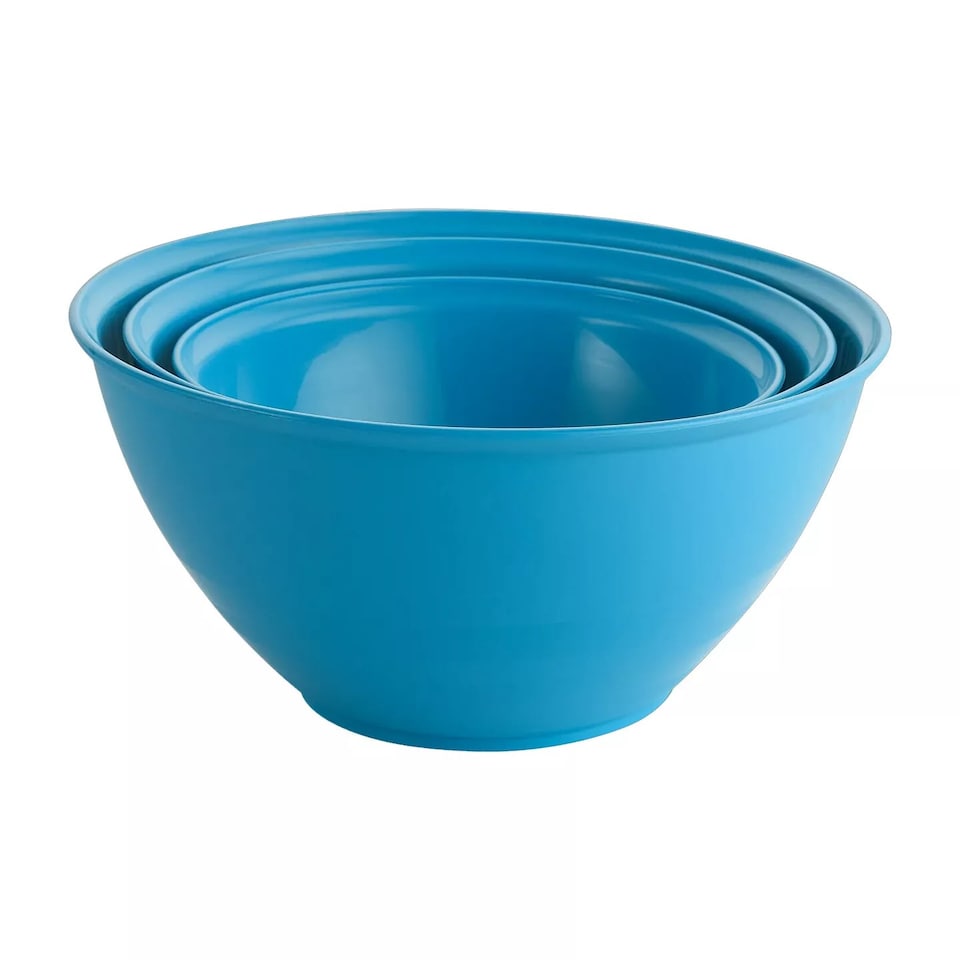 image 1 of Durable Plastic Colourful Kitchen Mixing Salad Bowls Microwave & Dishwasher Safe | Blue | Blue | 3.4 Litre | 1