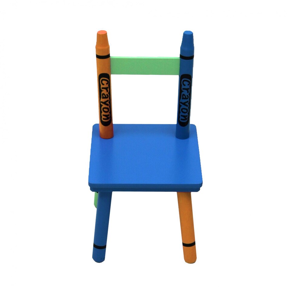 image 1 of Childrens Wooden Crayon Table and Chairs Set Kids Room Furniture