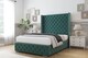 image 2 of Sloomy Arundel Emerald Plush Bed Frame With 50"  Upholstered Wingback Headboard 4'6 Double