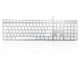 image 1 of Accuratus 301 MAC Keyboard - USB Wired Full Size Apple Mac Multimedia Keyboard with White Square Tactile Keys and Silver Case - White