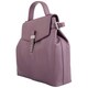 image 3 of Premium Soft Genuine Leather Top Handle Cross Body Shoulder Handbag Purple | Grape/Ivory