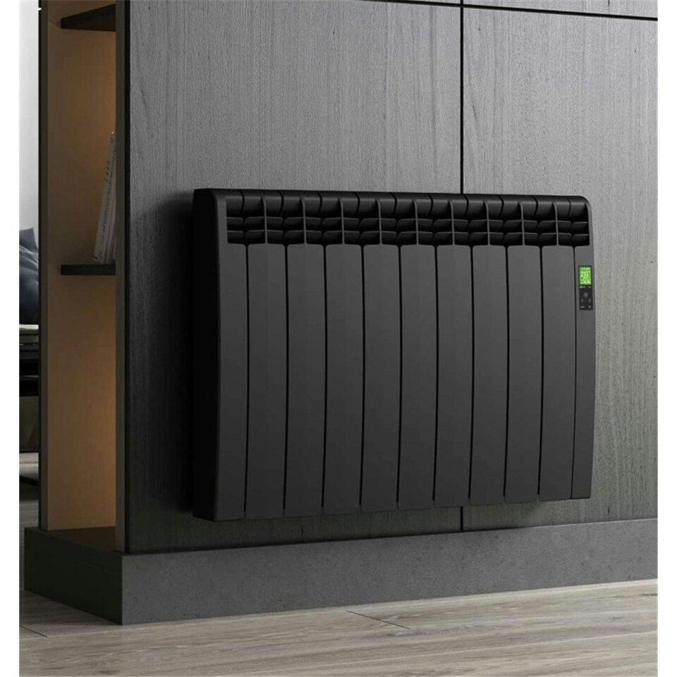 image 1 of 835mm (W) x 585mm (H) - Graphite Wi-Fi Electric Oil Filled Radiator (Barcelona) - 990 Watts - Depth 97mm - Heats Up To 9m²
