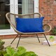 image 2 of Waterproof Outdoor Garden Cushion Covers Patio Cushion Cover Cases Square Pack Of 4 45cm X 45cm Blue