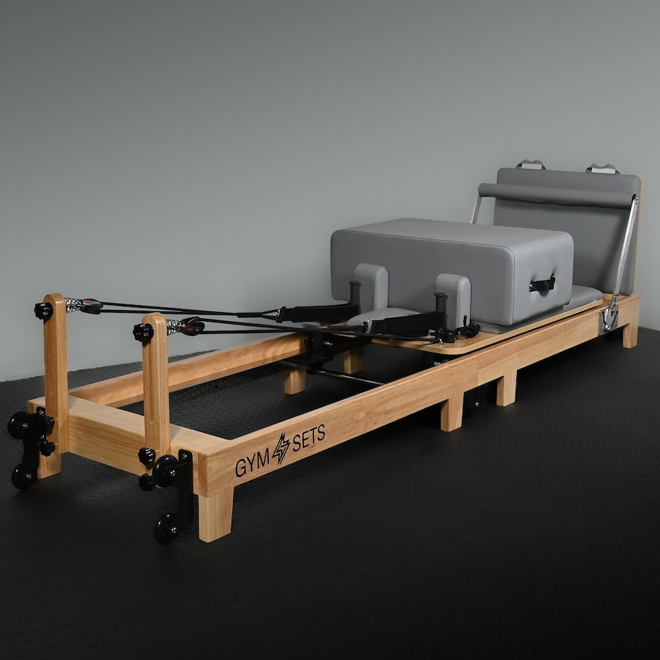 image 1 of GYM SETS Oak Reformer Pilates Studio Machine | Pink