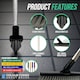 image 4 of Colour-Coded Angled Grout Brush with Handle 180° Swivel Tile & Corner Scrubber