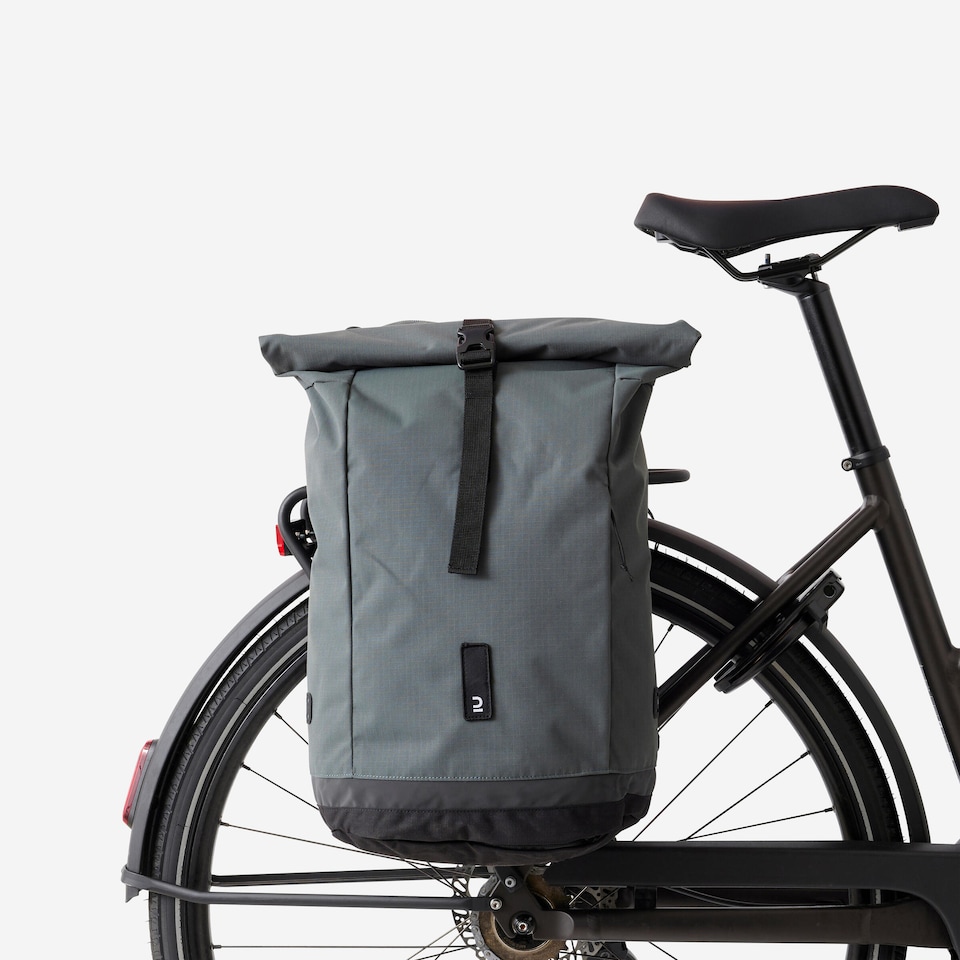 image 1 of Decathlon 27 L Cycling Double Pannier Rack Backpack