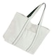 image 2 of Westford Mill Courtside Medium Tote Bag - Soft White/Bottle Green - One Size