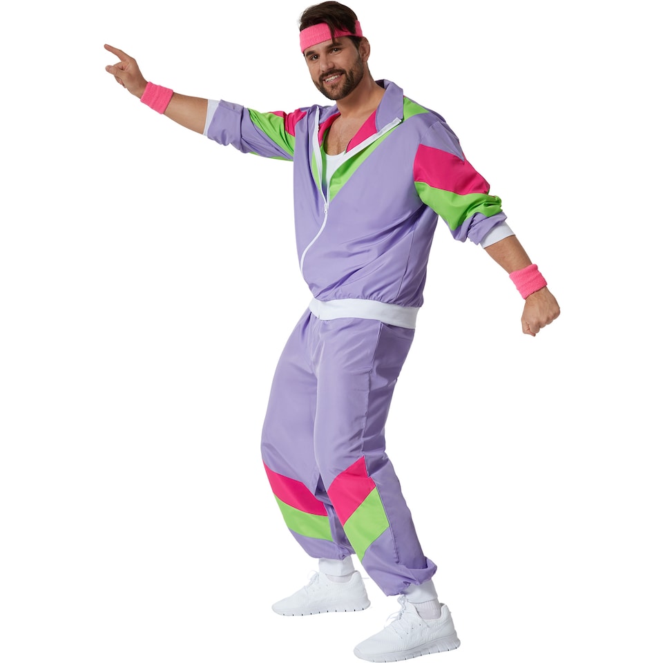 image 1 of Mens Fancy Dress Costume - Retro Tracksuit | Purple | purple | L | 1